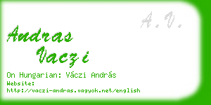 andras vaczi business card