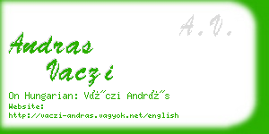 andras vaczi business card